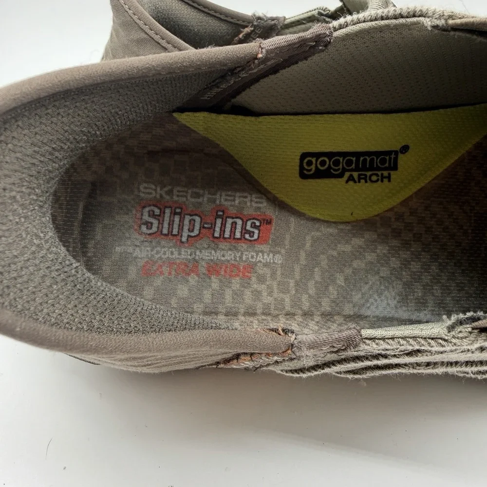 Skechers Respected Holmgren Taupe Men Size 8.5 Athletic Goodyear Slip In Sneaker